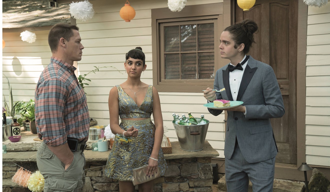 Cena (left), Viswanathan and Miles Robbins play alongside each other in Blockers.