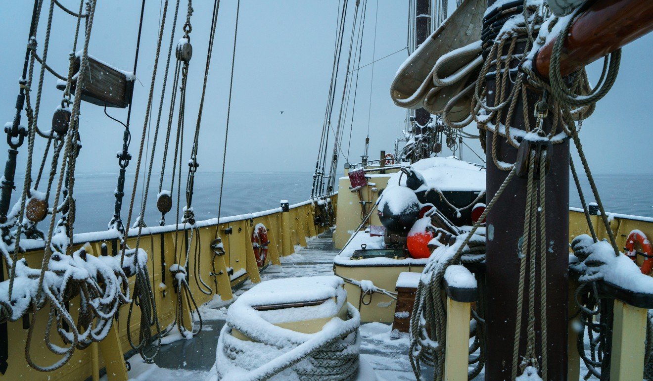 Snow on the ship. Photo: Tessa Chan
