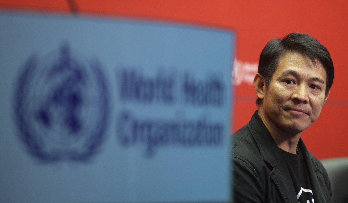 Jet Li attends the launch of World Health Day at Beijing Ditan Hospital in 2009. Photo: Xinhua