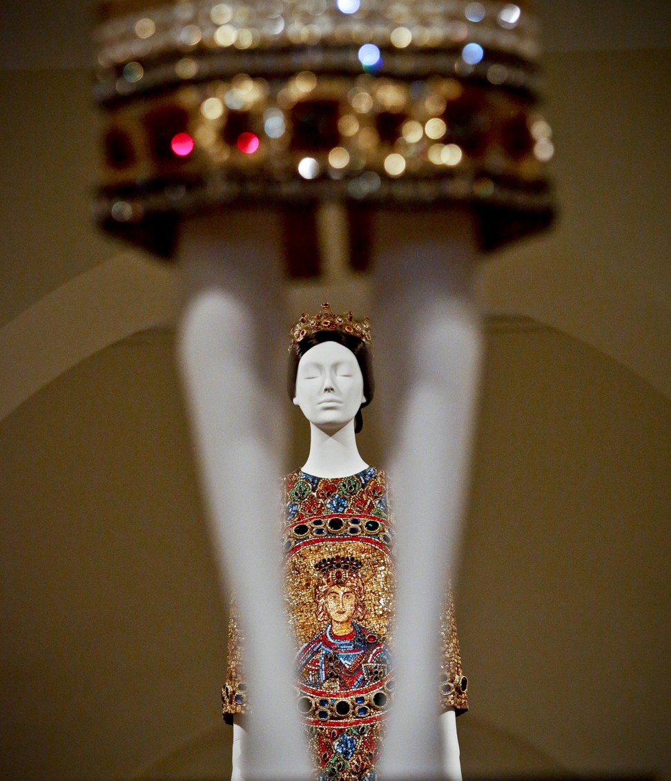 An evening dress, created by Italian designer Dolce & Gabbana, on display this month at the New York Metropolitan Museum of Art spring exhibition, ‘Heavenly Bodies: Fashion and the Catholic Imagination’. Photo: AP