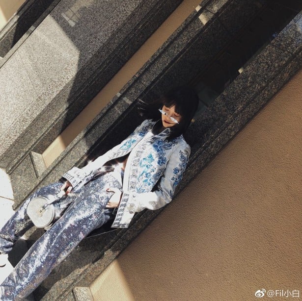 Fil Xiaobai was discovered after she began posting her street style on Weibo from her hometown of Chengdu.