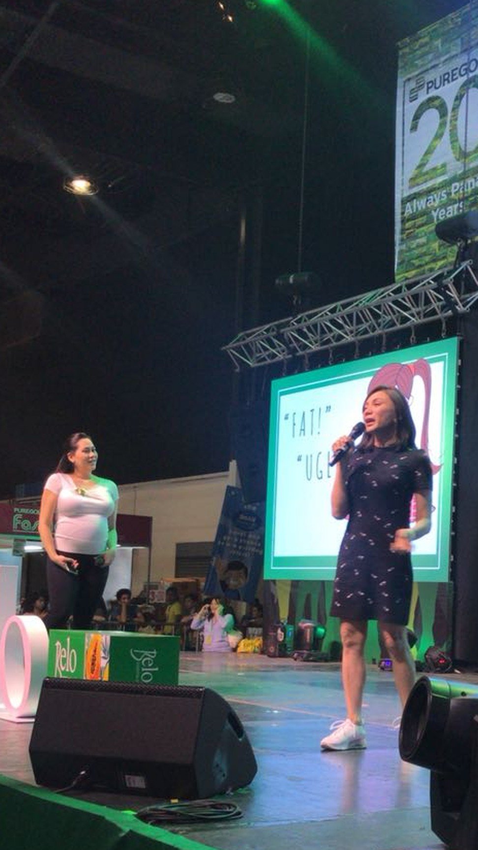 Vicki Belo and her daughter Cristalle at a community event in Manila.