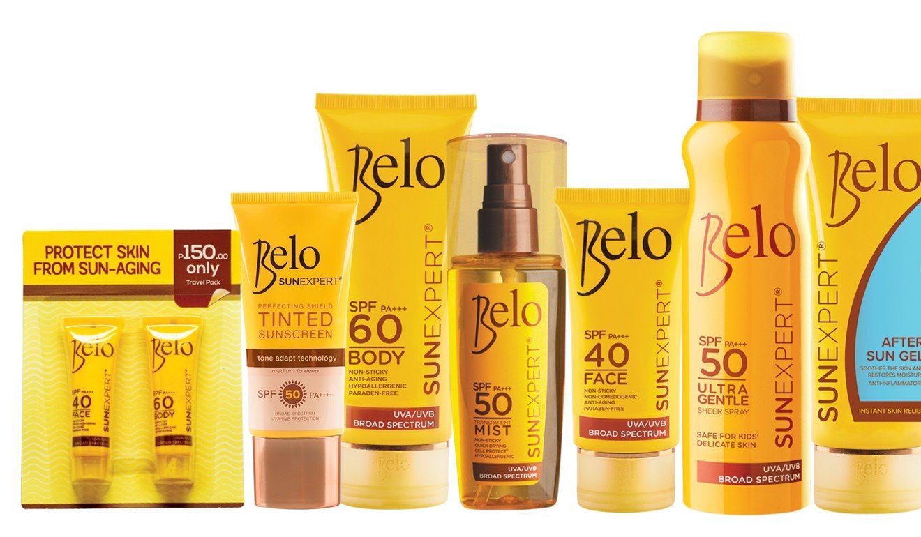 Belo Essentials sun care products.