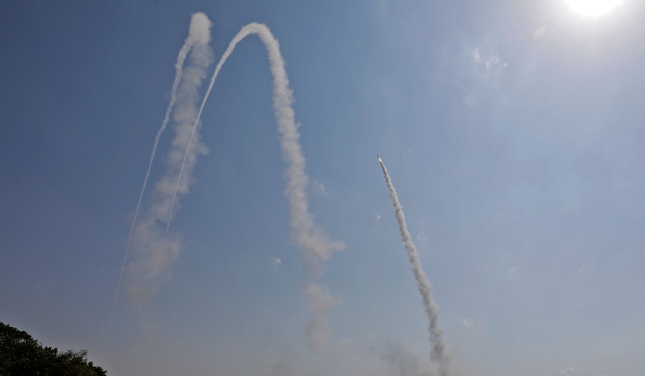 Israeli military launch a missile from the Iron Dome air defence system, designed to intercept and destroy incoming short-range rockets and artillery shells, from a position in the southern Israeli city of Ashkelon. Photo: AFP