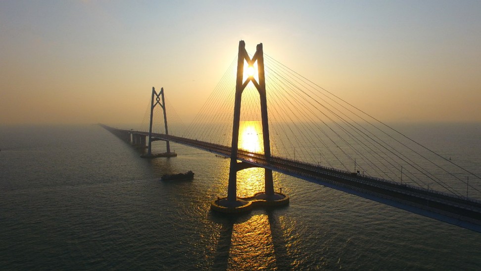 The world’s longest sea bridge, the 55km Hong Kong-Zhuhai-Macau link, is expected to open to traffic later this year. It is a clear symbol of Beijing’s ambition to turn southern China into a global science and technology hub. Photo: Xinhua