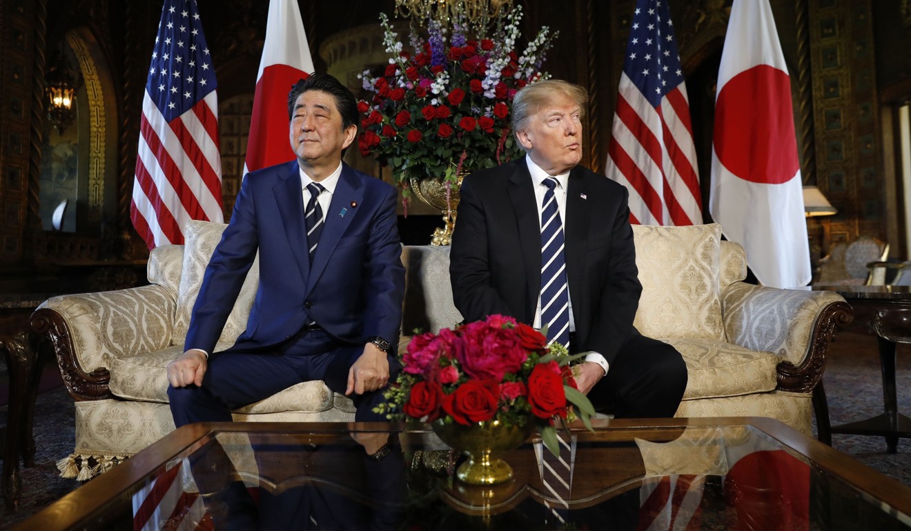 Abe and Trump appear to be looking for different results when it comes to North Korea. Photo: Reuters