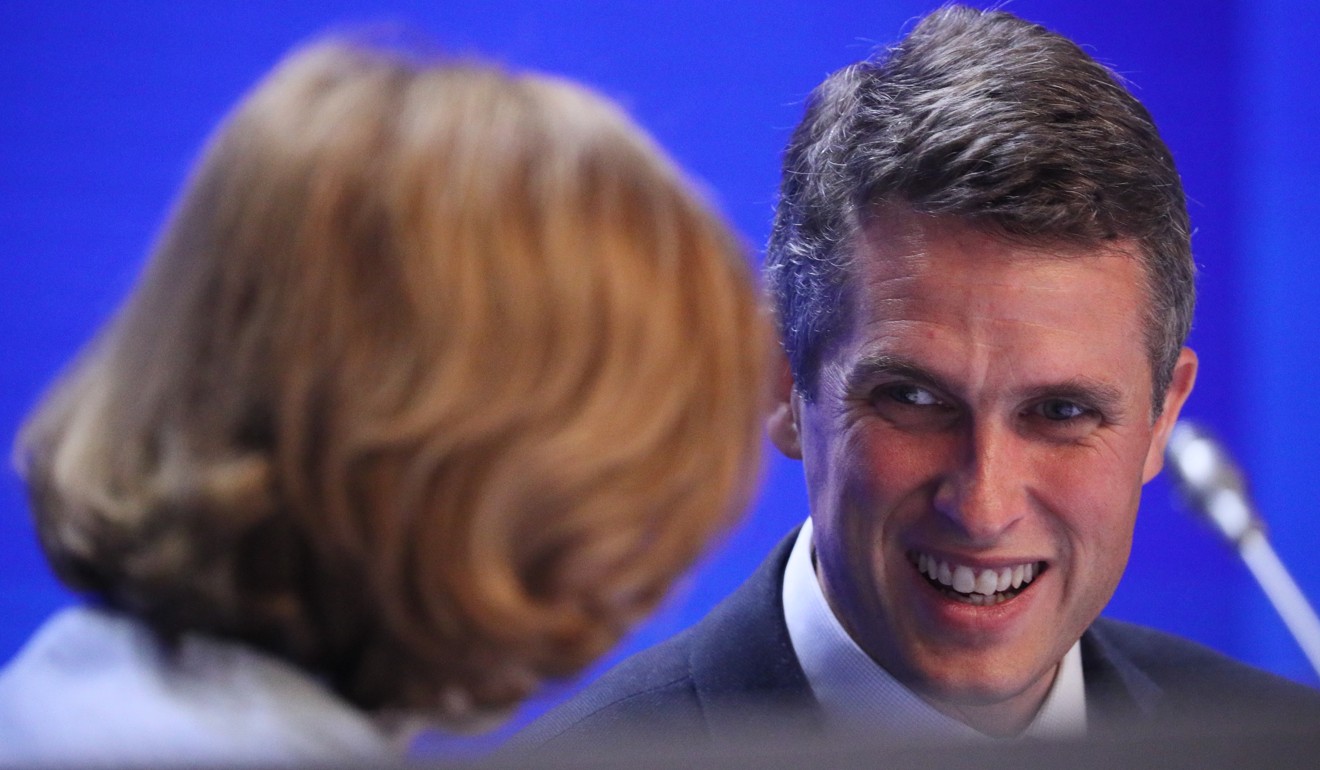 Gavin Williamson speaks to Florence Parly at the summit on Sunday. Photo: EPA-EFE