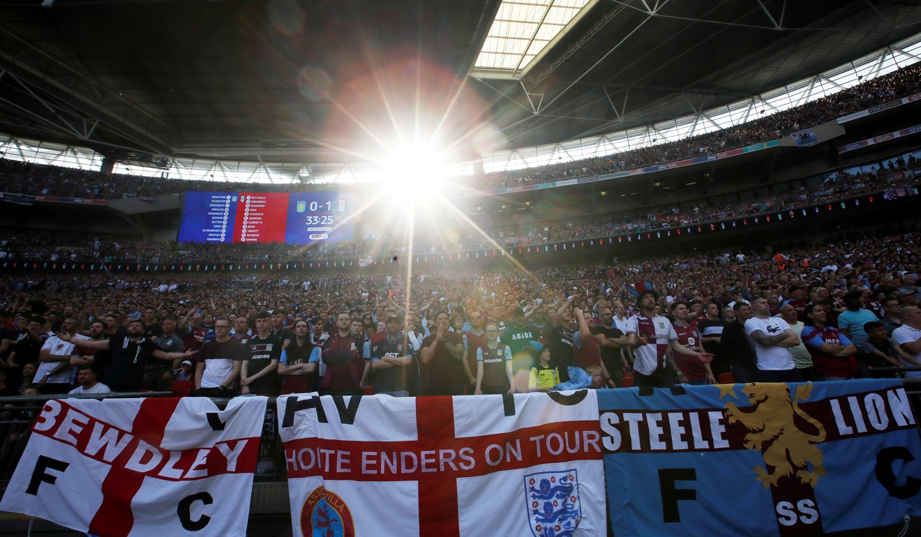 Aston Villa fans in full voice during their play-off match against Fulham. Photo: Reuters