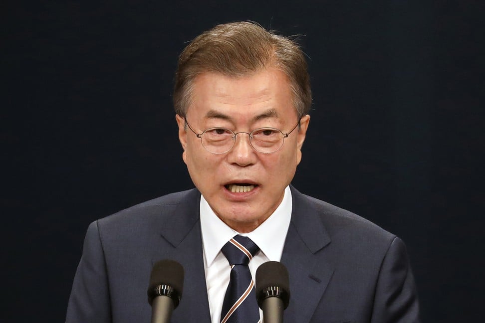 Relations between Beijing and Seoul only began to thaw late last year when South Korean President Moon Jae-in made a promise that THAAD would not harm China’s strategic security interests. Photo: Bloomberg