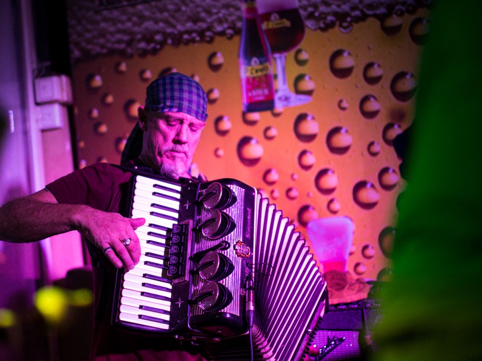 Accordionist Keven Selby of Kampot Playboys. Photo: Steve Porte