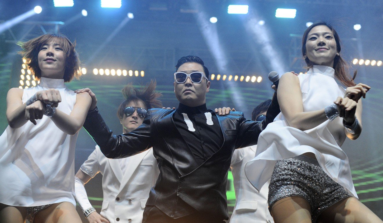 South Korean act Psy performs Gangnam Style in Taksim Square, Istanbul, Turkey, in 2013. Picture: Alamy