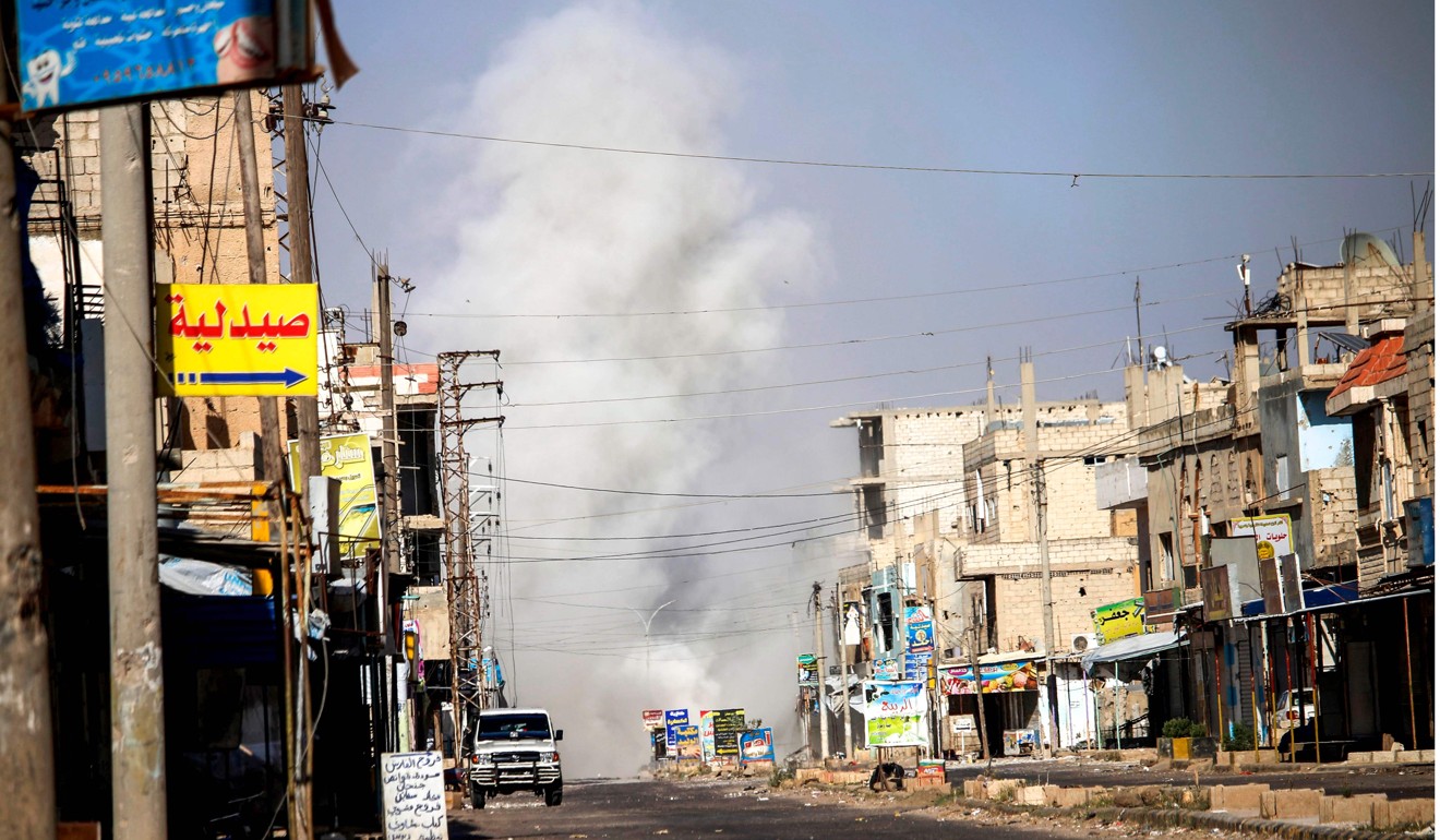 Smoke plumes rise from regime bombardment in Al-Hirak in the eastern Daraa province countryside in southern Syria. Photo: AFP
