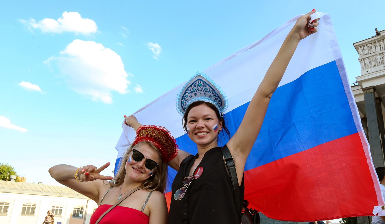 Supporters of Russia gather in central Moscow. Photo: EPA