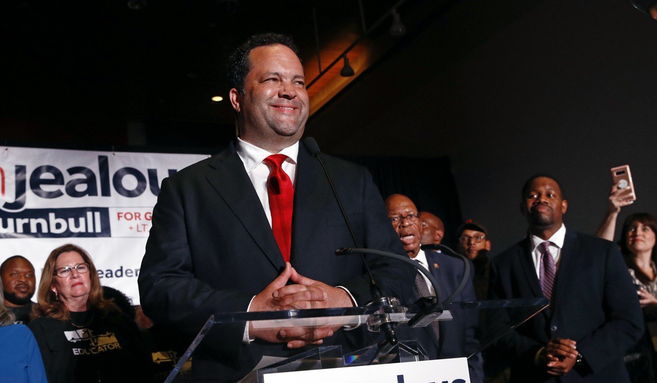 Ben Jealous, the Democratic candidate for Maryland governor, addresses supporters at an election night party on Tuesday. Photo: AP