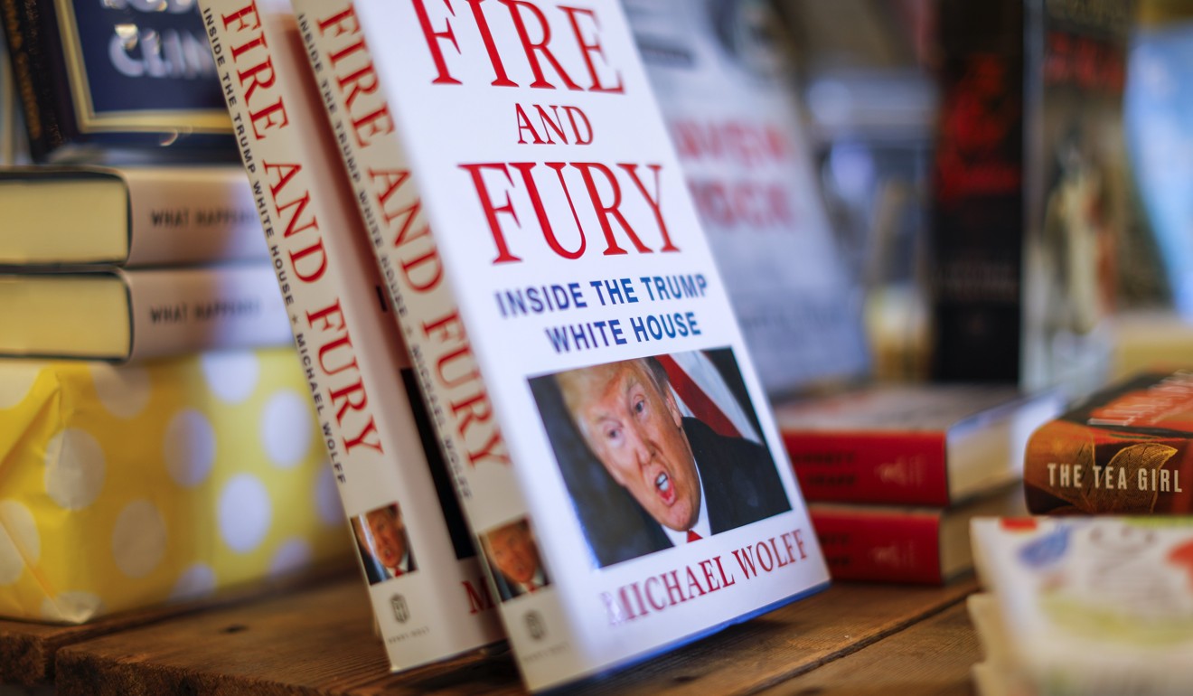 Western-focused books such as Michael Wolff's “Fire and Fury” are typical in international airports throughout Asia. Photo: EPA