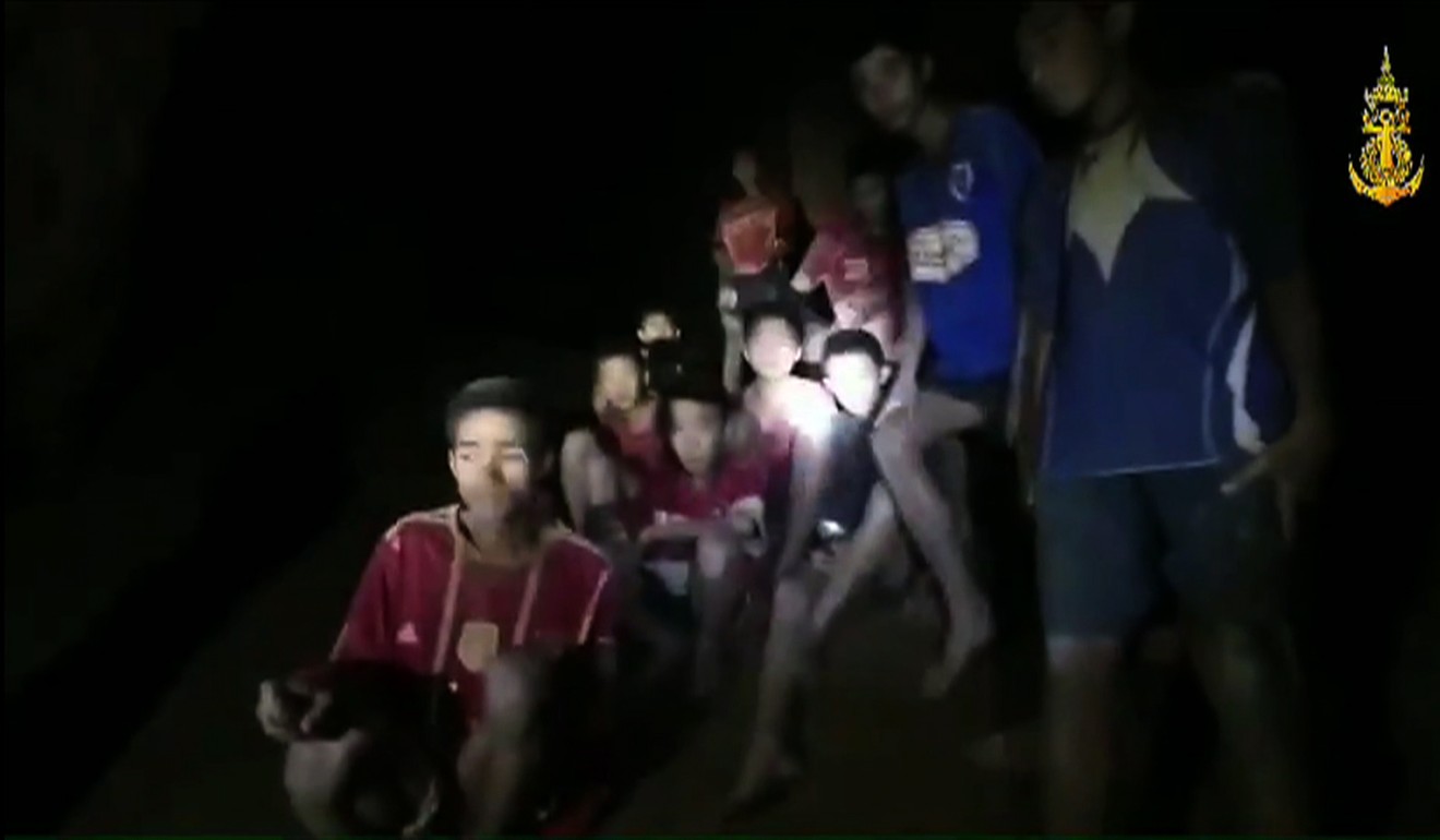 The 12 children and coach trapped in Tham Luang cave of Khun Nam Nang Non Forest Park in the Mae Sai. Photo: AFP