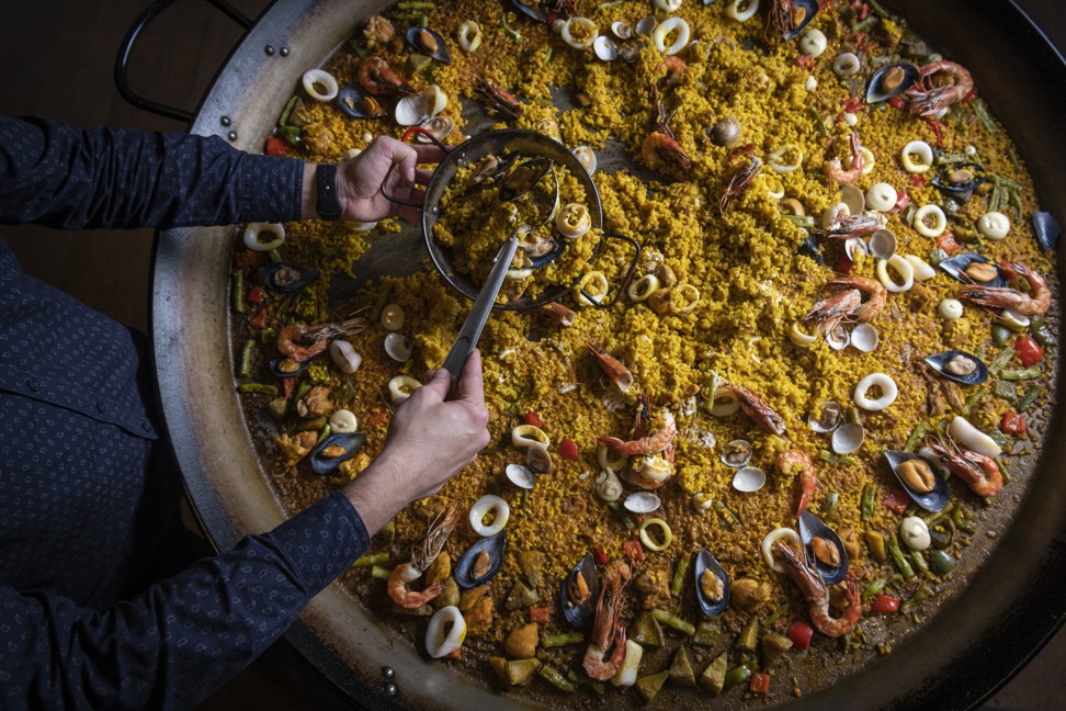 A paella made using La Paloma's signature 40-inch paella pan, which will be one of two special collaborative dishes created for brunch at the Hong Kong restaurant on July 14.