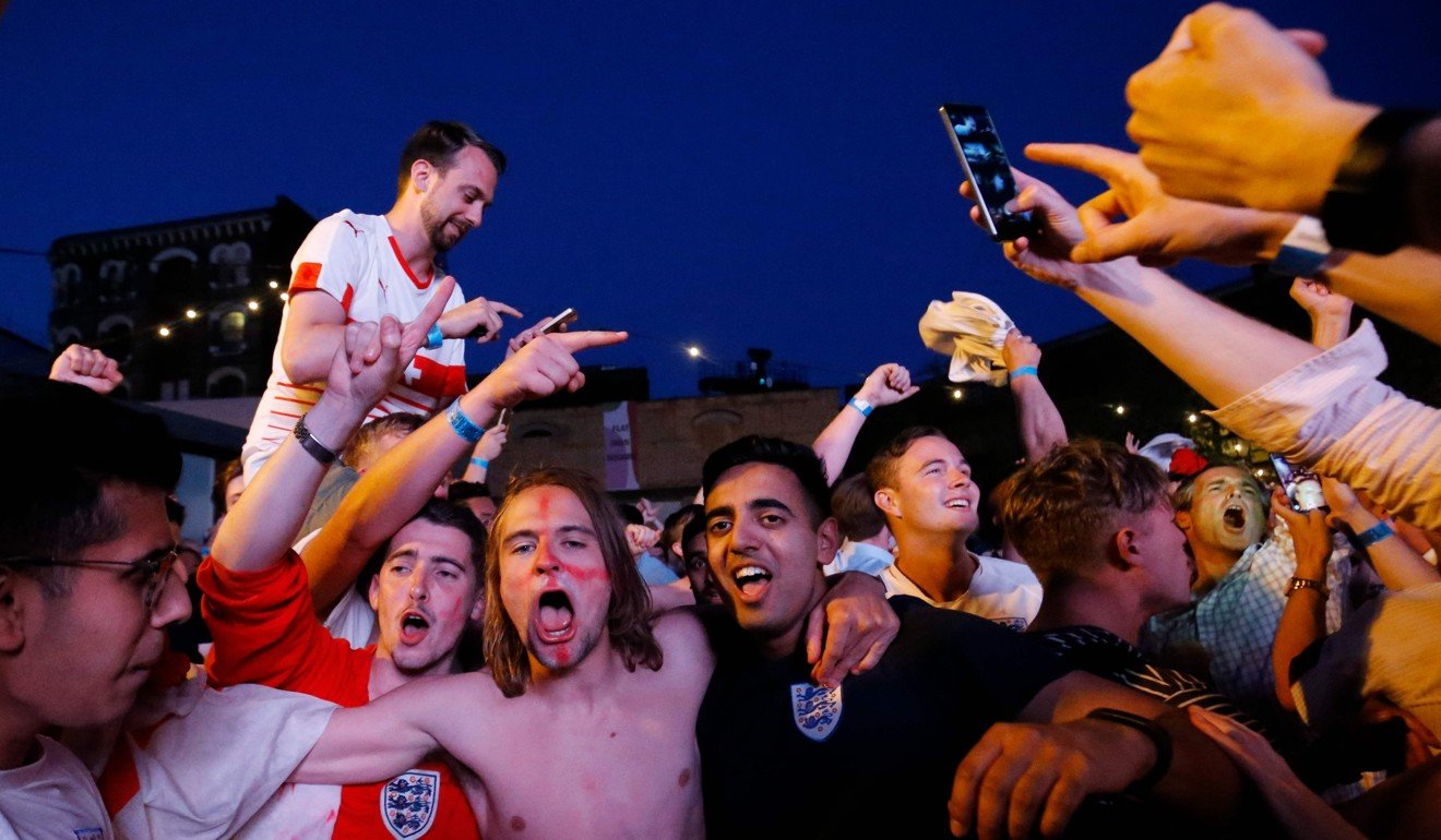 England fans celebrate in London. Photo: AFP