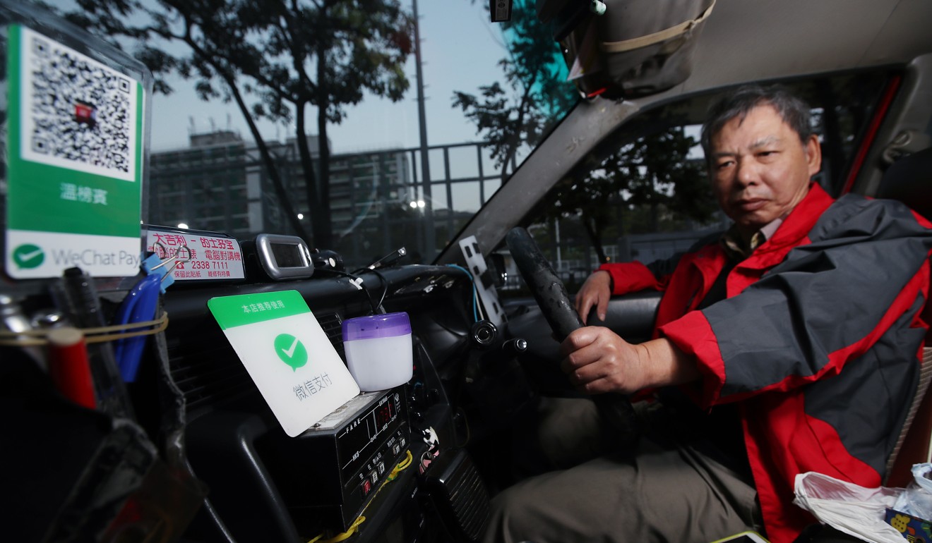 WeChat Pay has been introduced to taxis in Hong Kong. Photo: SCMP