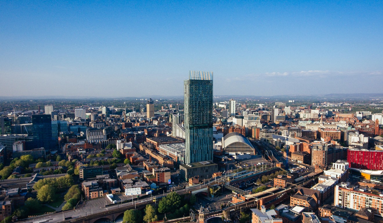 A drone view of the Manchester skyline. Photo: Alamy