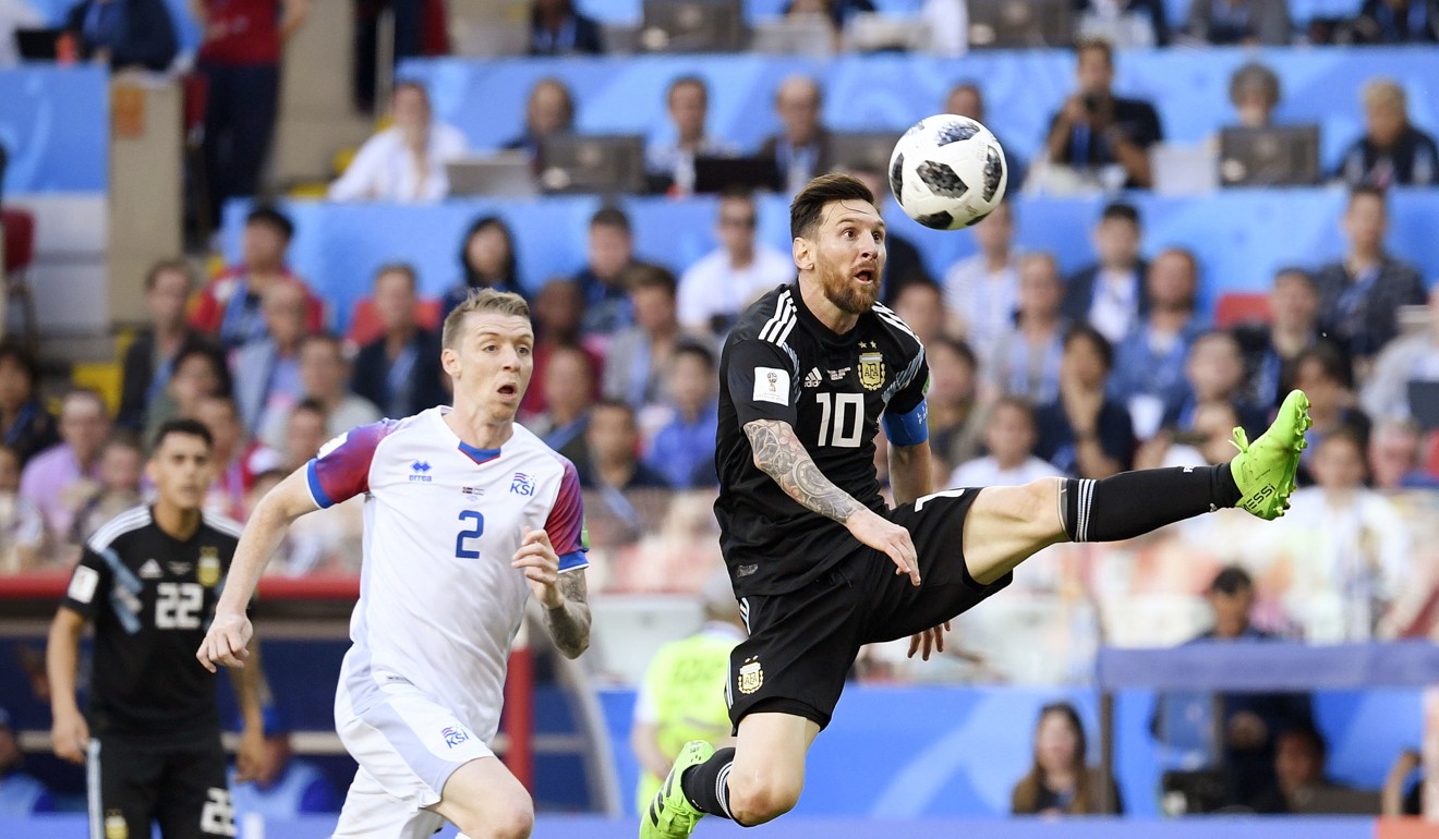 Lionel Messi (right) and Argentina drew big television viewing figures in China. Photo: Kyodo