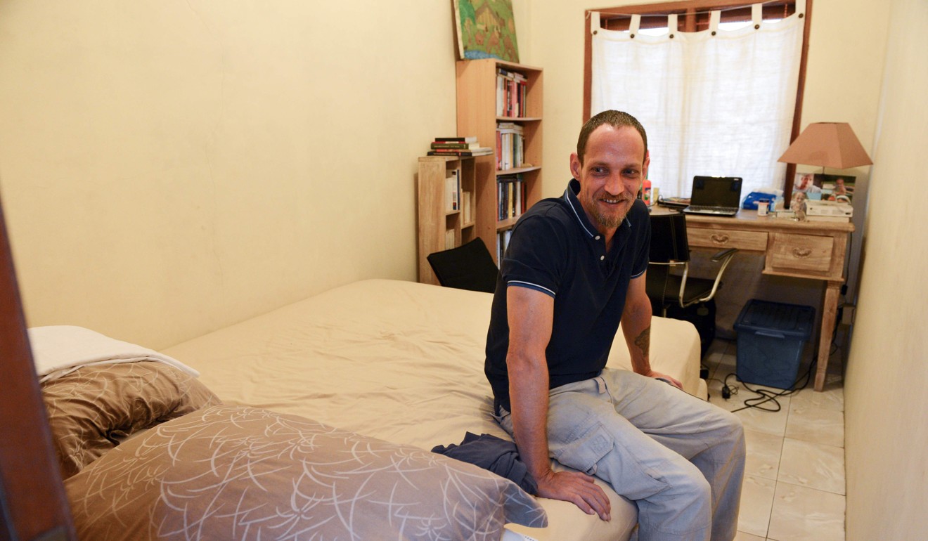 A 2014 picture of Michael Blanc in his room at the house he shares with his mother in Jakarta. Photo: AFP