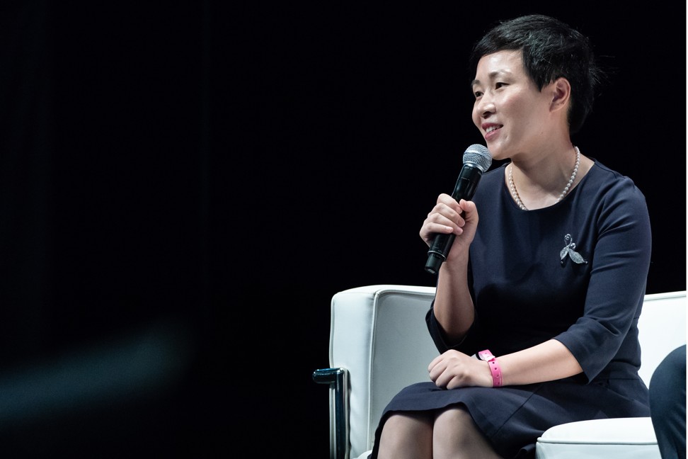 Han Mei, the co-founder and chief operating officer of Hellobike, speaks during the Rise conference in Hong Kong last month. Photo: Bloomberg