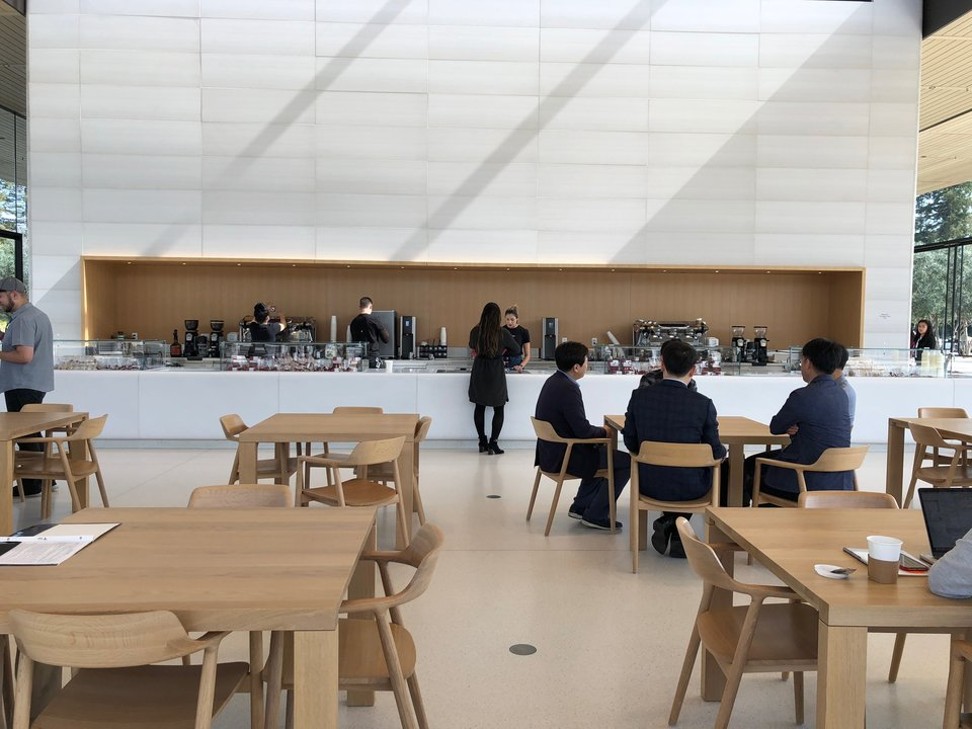 The Apple Cafe at the company’s visitor's centre. Photo: Kif Leswing
