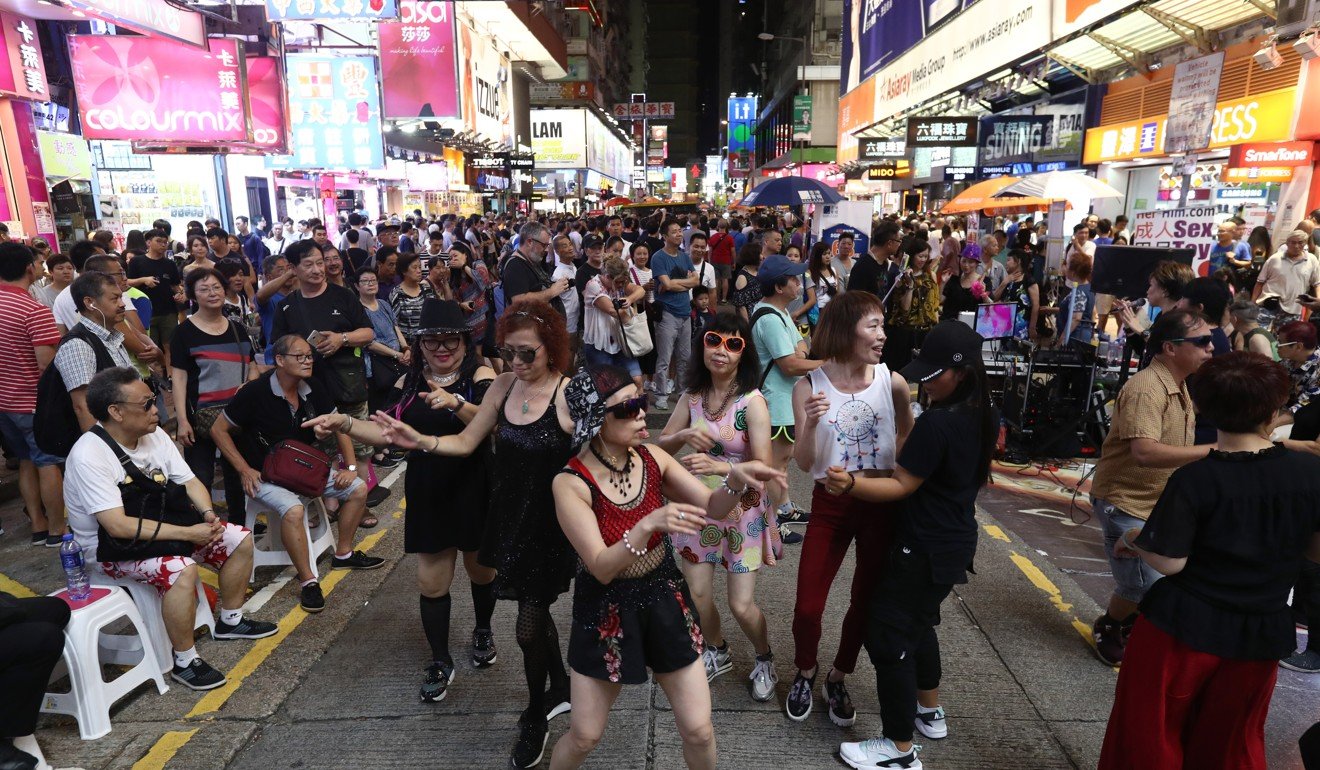 The Mong Kok pedestrian zone had drawn complaints about high noise levels and overcrowding. Photo: Nora Tam