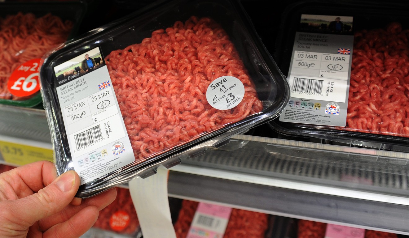 Minced meat at a supermarket in London. Photo: EPA