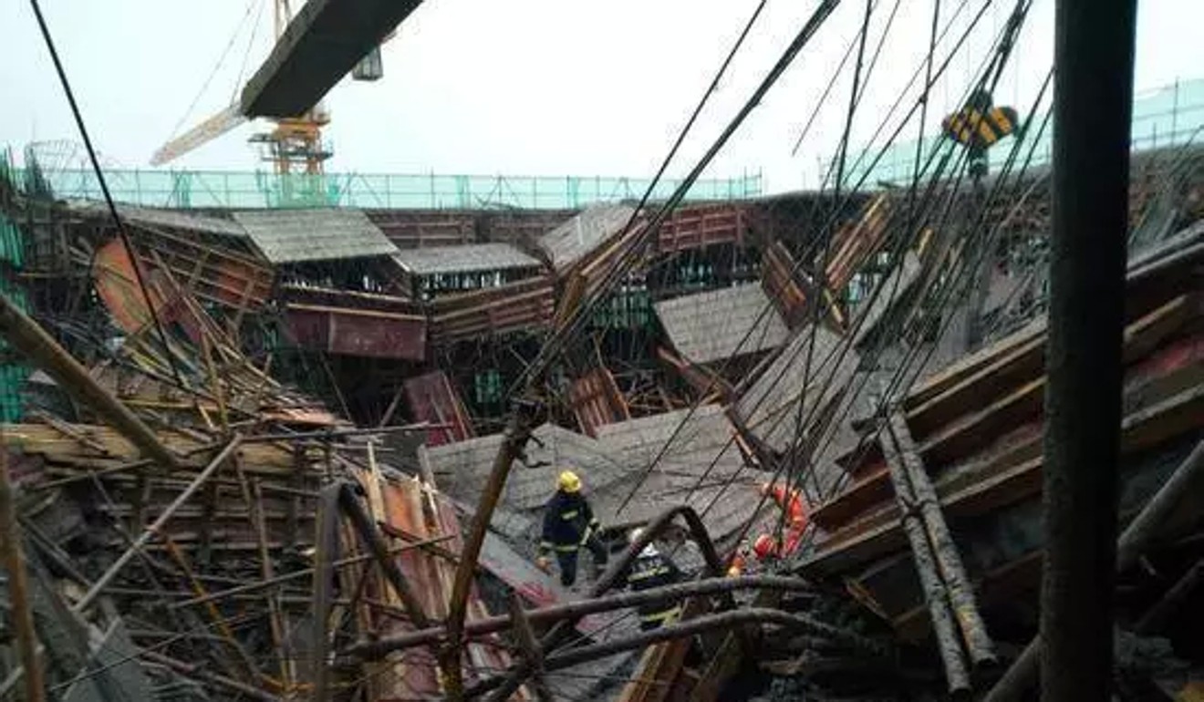 Six people died after a construction site run by Country Garden collapsed last week. The company admitted responsibility. Photo: SCMP Pictures