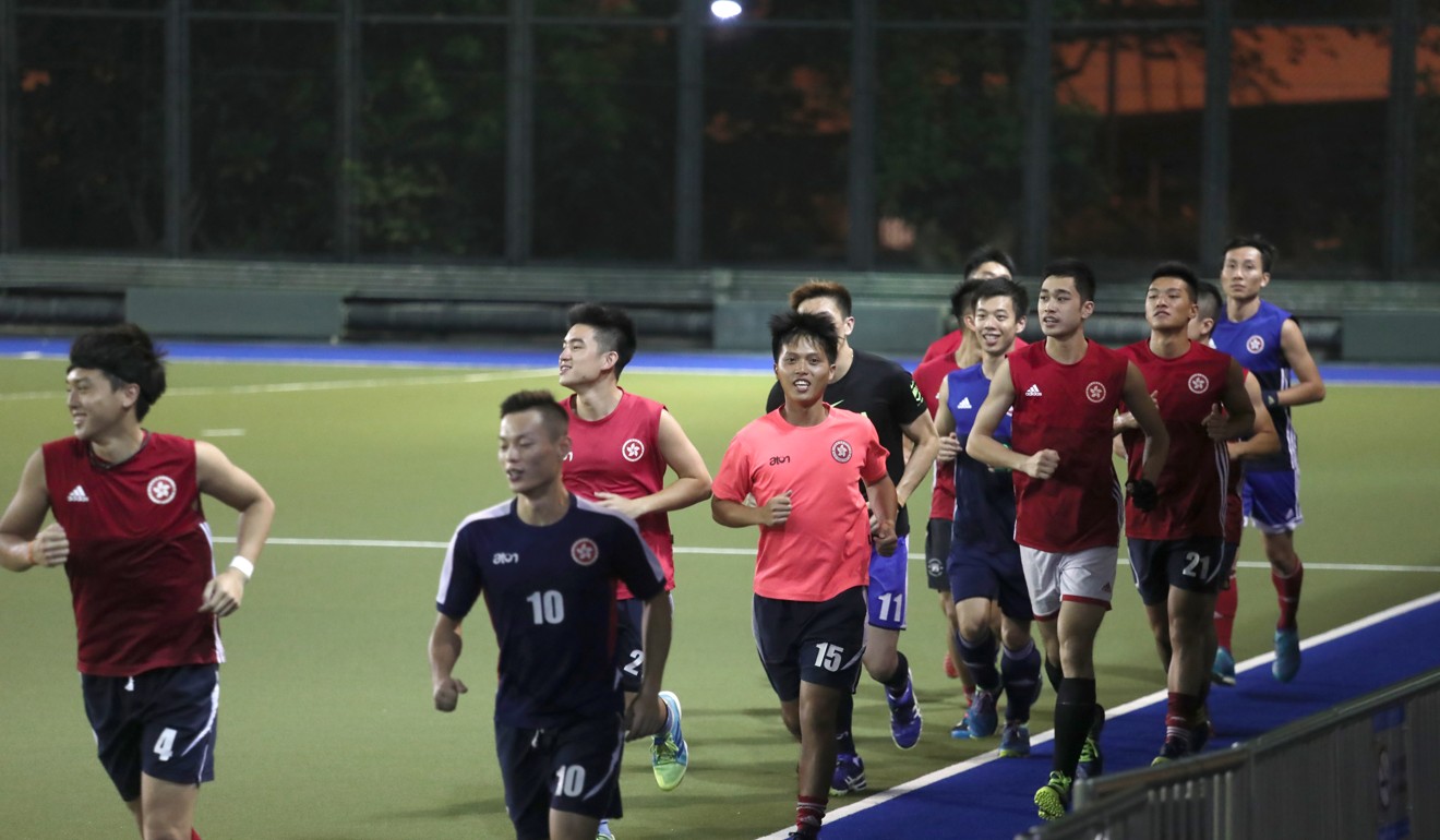 Hong Kong players train at King’s Park.