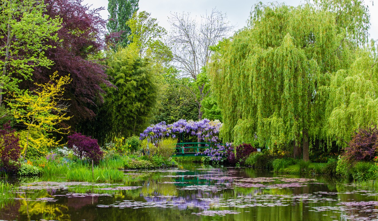 The garden at Claude Monet's house in Giverny, France, depicted in the painter’s Water Lilies series, was influenced by Monet’s love of the Japanese aesthetic.