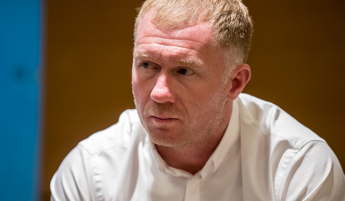 Paul Scholes speaks to the South China Morning Post in Hong Kong. Photo by: Phoebe Leung/Ike Images