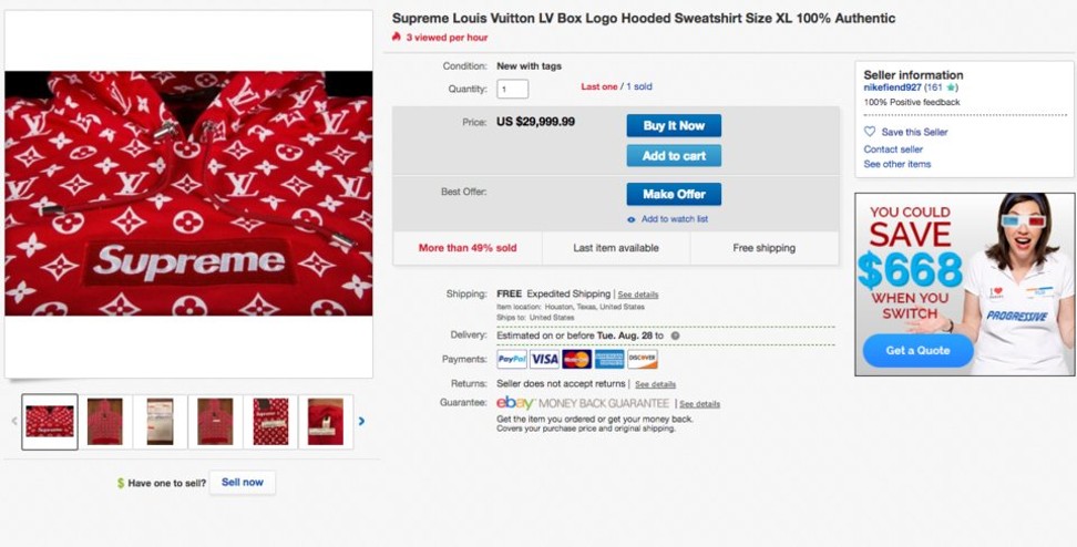 Supreme x Louis Vuitton Pudsey Bear sells for over US$100,000