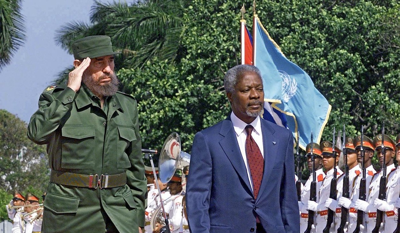 Cuban President Fidel Castro and Kofi Annan in Havana. Photo: AP