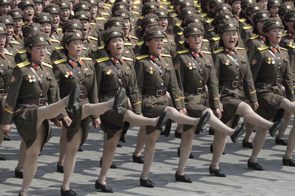 Soldiers march across Kim Il-sung Square during a military parade in Pyongyang last year. Photo: AP