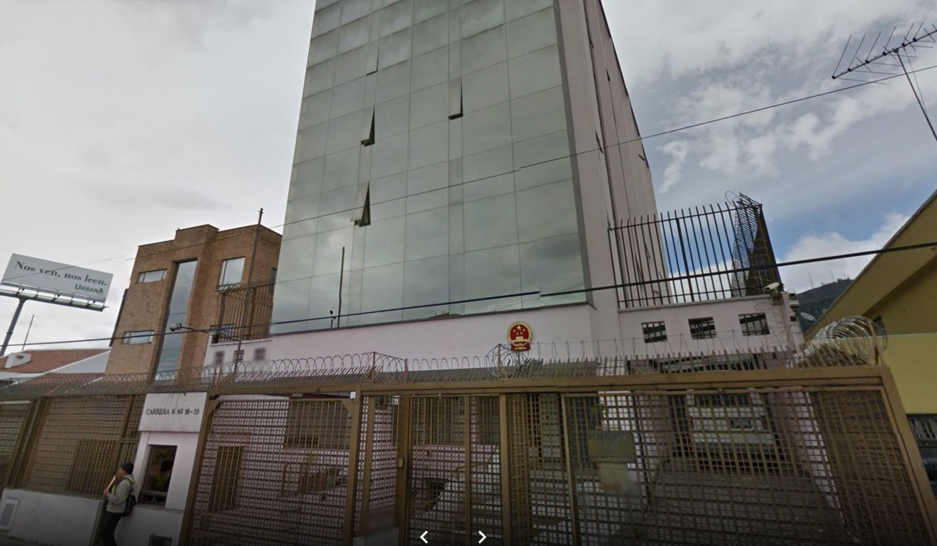 The existing Chinese embassy in the Colombian capital, Bogota. Photo: Google Maps
