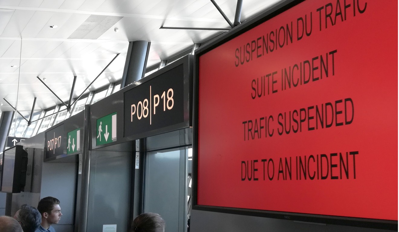 A sign at the entrance of Lyon’s Saint-Exupery airport on September 10, 2018. Photo: AFP