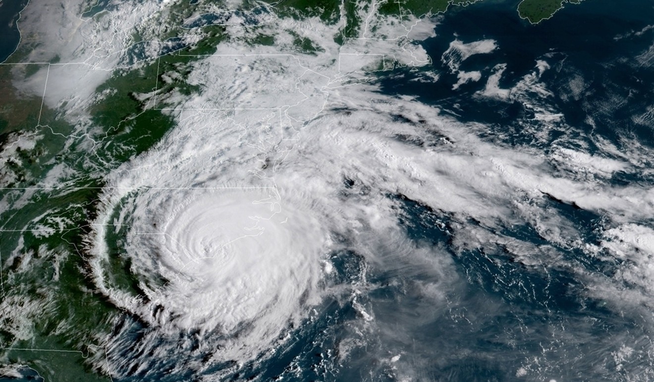 A National Oceanic and Atmospheric Administration satellite image of Hurricane Florence hitting the US east coast. Photo: NOAA/AFP