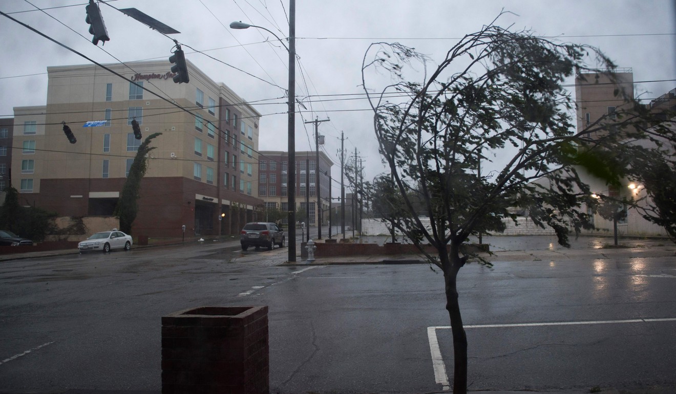 A deserted downtown of Wilmington, North Carolina, on Friday. Photo: AFP