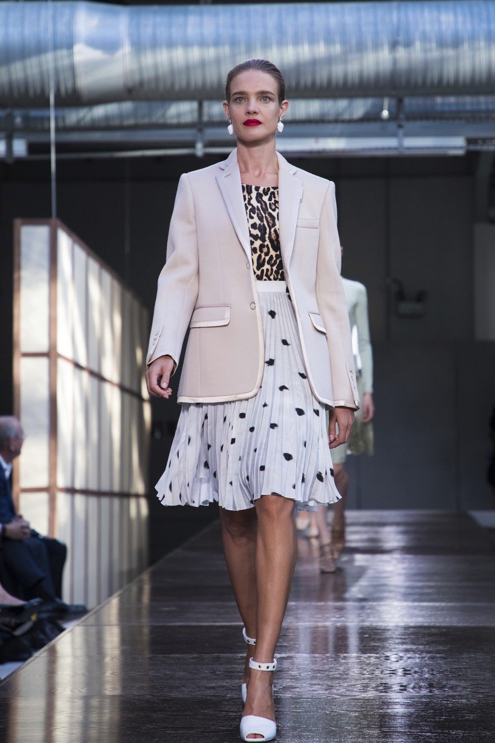 Model Natalia Vodianova wears a creation by Burberry during its spring-summer 2019 runway show at London Fashion Week on Monday. Photo: Invision/AP