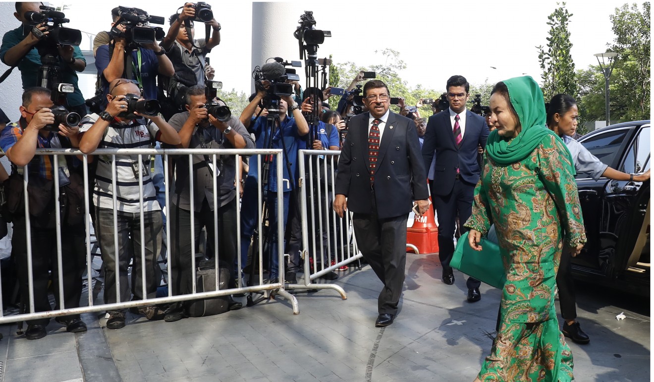 Rosmah Mansor, wife of Malaysia’s former Prime Minister Najib Razak, arrives at the Malaysian Anti-Corruption Commission. Photo: EPA