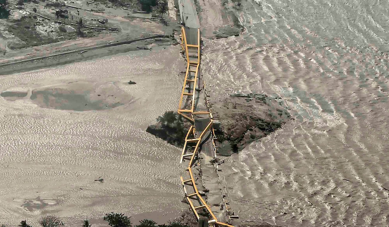 A bridge damaged by the earthquake and tsunami in Palu. Photo: Reuters