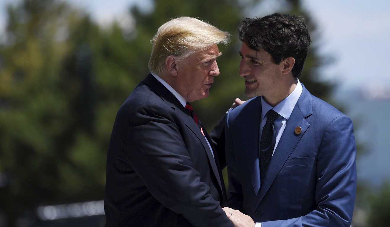 US President Donald Trump and Canada's Prime Minister Justin Trudeau. File photo: EPA