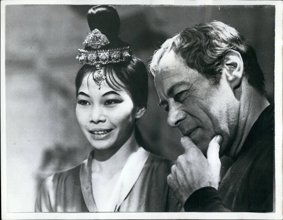 Jacqui Chan with Rex Harrison in a still from Cleopatra. Photo: Alamy