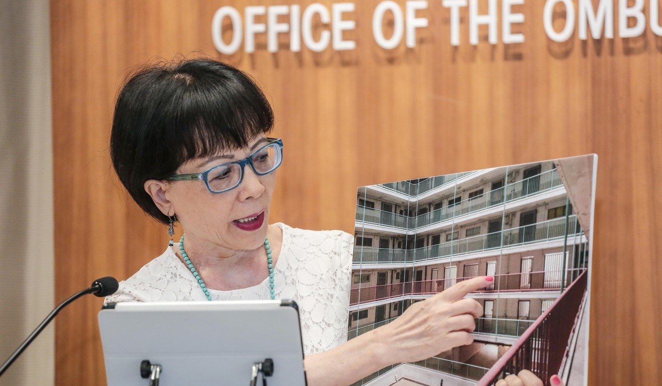 Ombudsman Connie Lau presents the findings of an investigation into the Housing Department's arrangement for using idle spaces in public housing estates. Photo: Handout