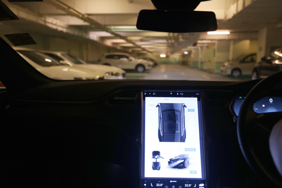 The interior of Geoffrey Jones's Tesla Model S. Photo: SCMP/Xiaomei Chen