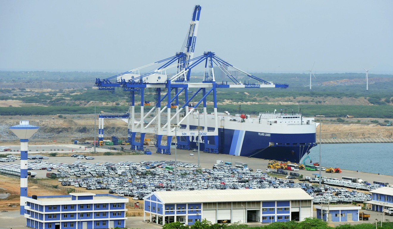 Hambantota Port which was formally handed over to a state-owned Chinese company last year on a 99-year lease. Photo: AFP