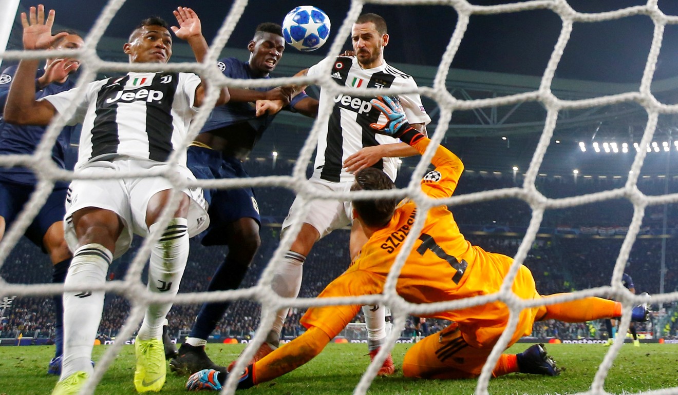 Juventus’ Leonardo Bonucci scores an own goal and the second for Manchester United. Photo: Reuters